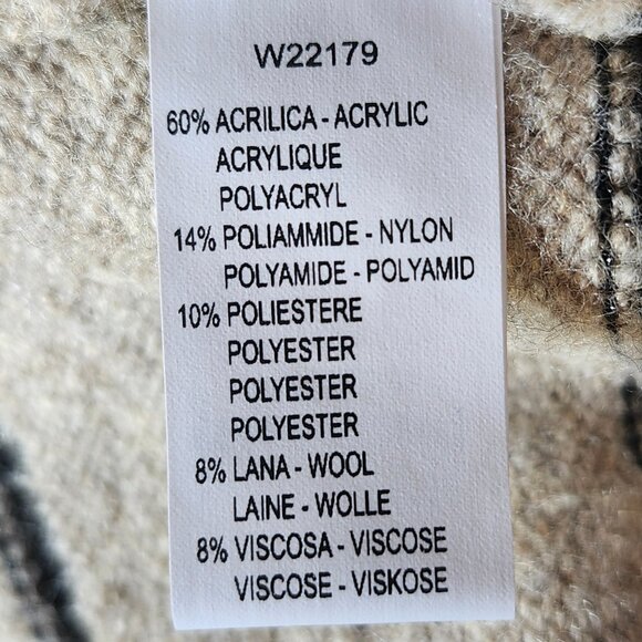 Peruzzi Women's Sandy Brown & Black Striped Short Sleeved Knit Cardigan Size 16 - Picture 4 of 5